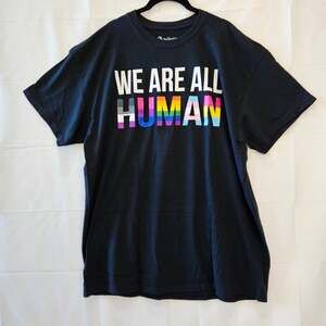 Spencer's We Are All Human Inspirational Short Sleeve Black Shirt XL